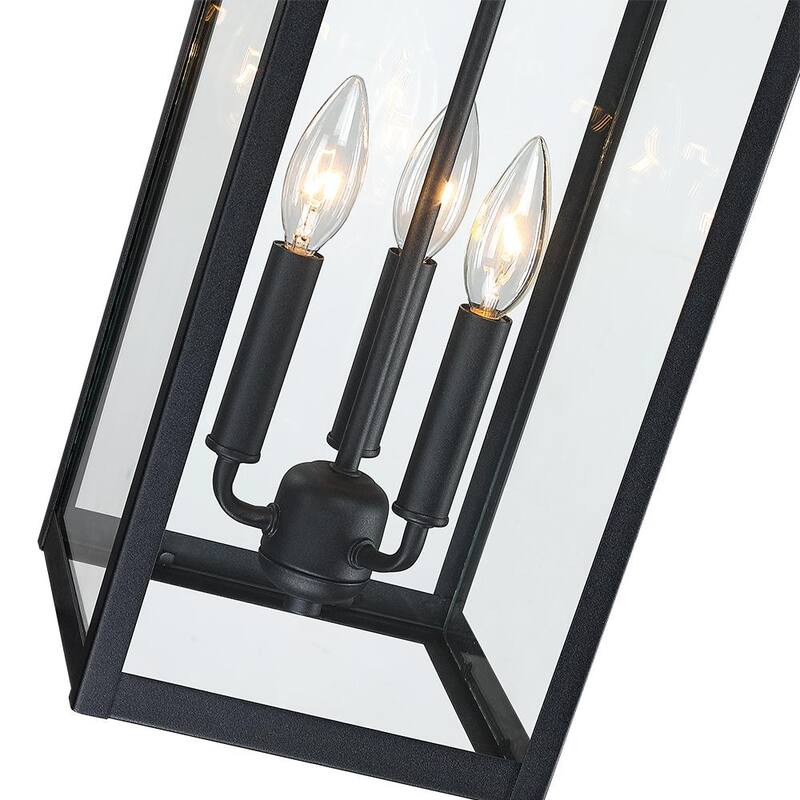 Lámpara de pared exteriores grande negra de 3 luces TRUE FINE Trevot de 22.5 pulgadas - TD40019OT.