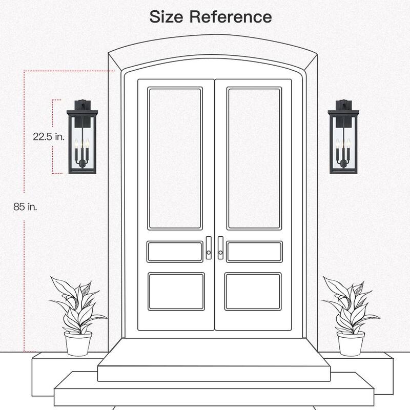 Lámpara de pared exteriores grande negra de 3 luces TRUE FINE Trevot de 22.5 pulgadas - TD40019OT.