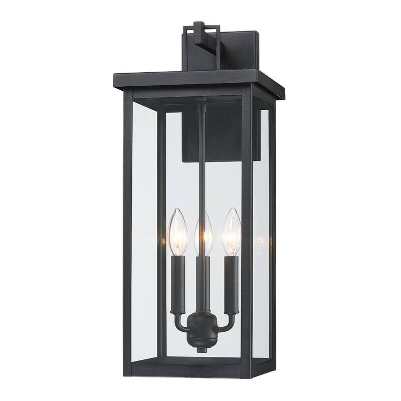 Lámpara de pared exteriores grande negra de 3 luces TRUE FINE Trevot de 22.5 pulgadas - TD40019OT.