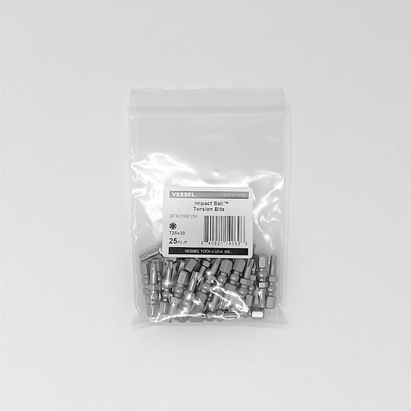 Vessel IMPACT BALL Torsion Bit T20x30, PK25 - IBTX2030P25K
