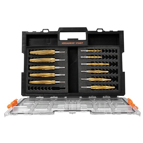 Versadrive HMT Stakit ETOP4 Impact Reamer Set 8-26mm 11pc + 1/2'' Adapter - 501030-SET11