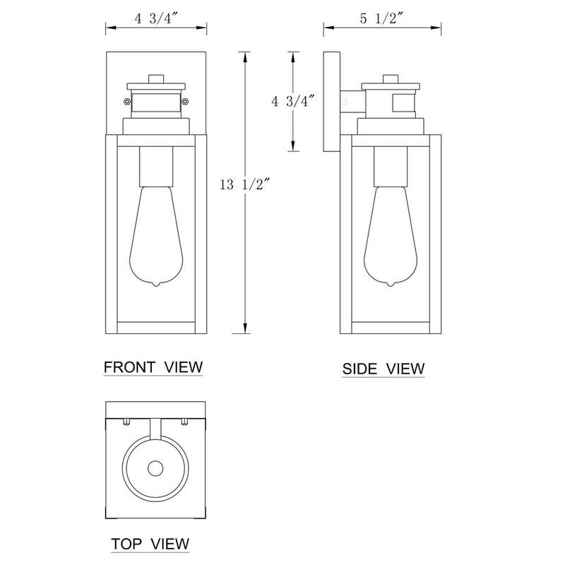C Cattleya Lámpara de pared exterior mate negra con sensor de movimiento al amanecer y al anochecer sin energía solar de vidrio templado transparente (paquete de 2) - CA2239-2W