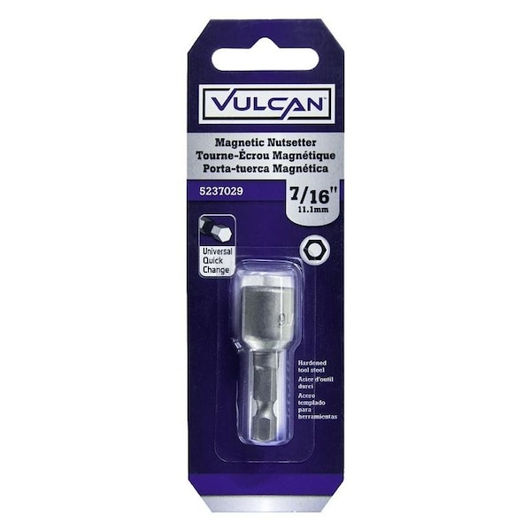 Vulcan Magnetic Nutsetter, 716 in Drive, Hex Drive, 134 in L, 14 Quick Change in Shank - 326111OR