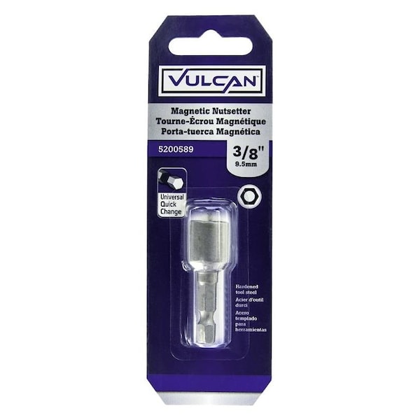 Vulcan Magnetic Nutsetter, 38 in Drive, Hex Drive, 134 in L, 14 Quick Change in Shank - 312401OR