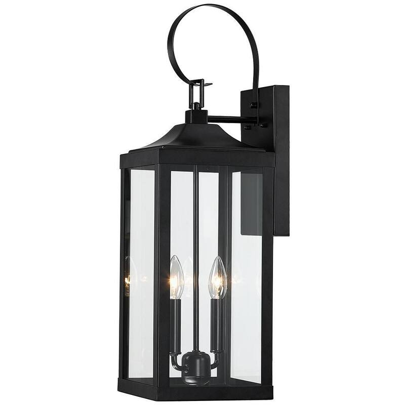 Verdadero Bien Jefferson 2-Luz 25.7 pulgadas Negro Gran Farol de Pared Exterior Linterna Lámpara - TD40021OT