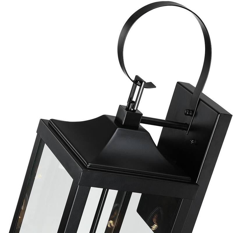 Verdadero Bien Jefferson 2-Luz 25.7 pulgadas Negro Gran Farol de Pared Exterior Linterna Lámpara - TD40021OT