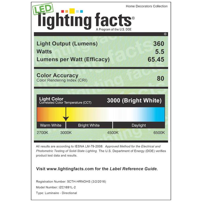 Colección de decoración para el hogar Rodham, 8 pulgadas, Linterna de Pared para Exteriores con luz LED integrada en color negro - IZC1691L-2