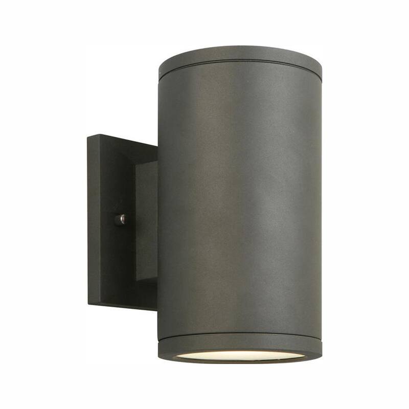 Colección de decoración para el hogar Rodham, 8 pulgadas, Linterna de Pared para Exteriores con luz LED integrada en color negro - IZC1691L-2