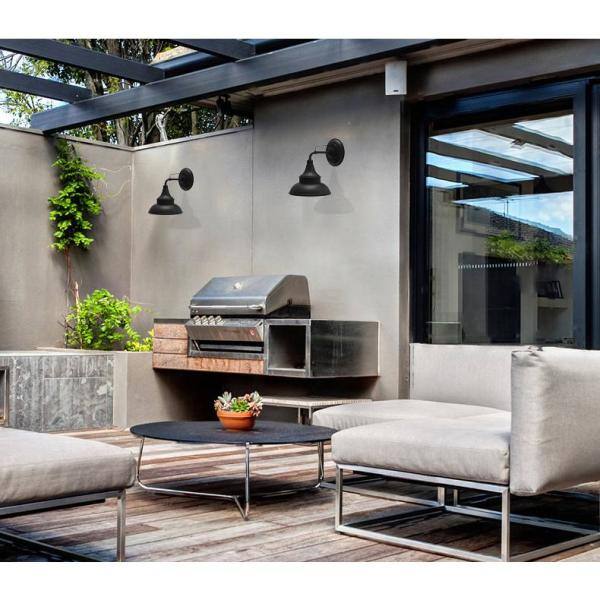 Lámpara de pared exterior tipo brasero en negro de 11 pulgadas Hampton Bay - EW10139BK