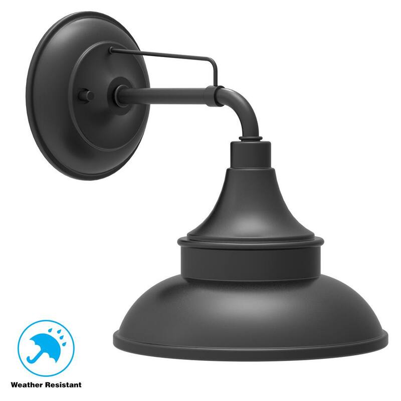Lámpara de pared exterior tipo brasero en negro de 11 pulgadas Hampton Bay - EW10139BK