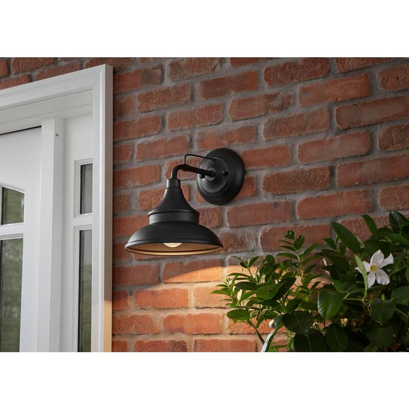 Lámpara de pared exterior tipo brasero en negro de 11 pulgadas Hampton Bay - EW10139BK