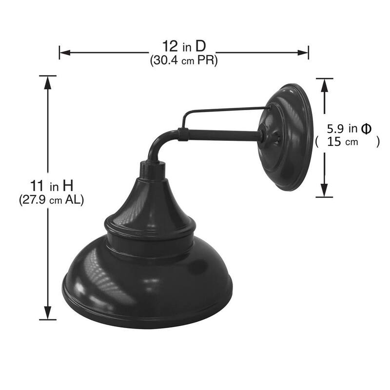 Lámpara de pared exterior tipo brasero en negro de 11 pulgadas Hampton Bay - EW10139BK