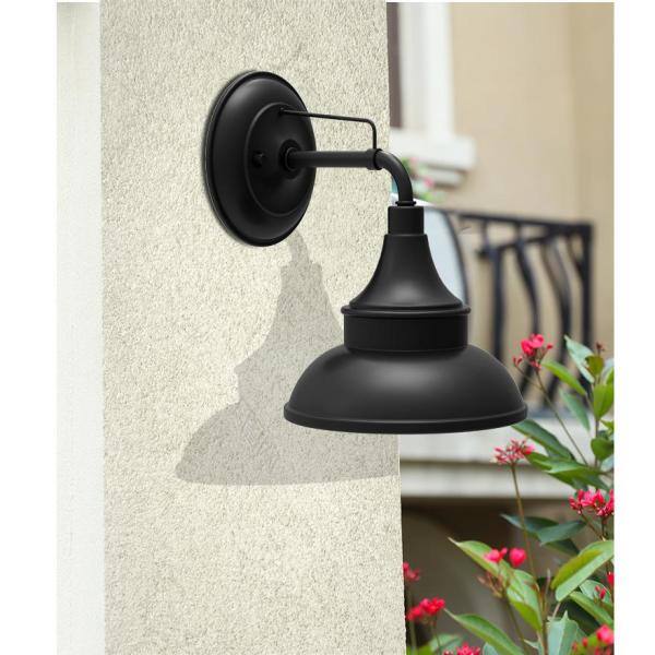 Lámpara de pared exterior tipo brasero en negro de 11 pulgadas Hampton Bay - EW10139BK