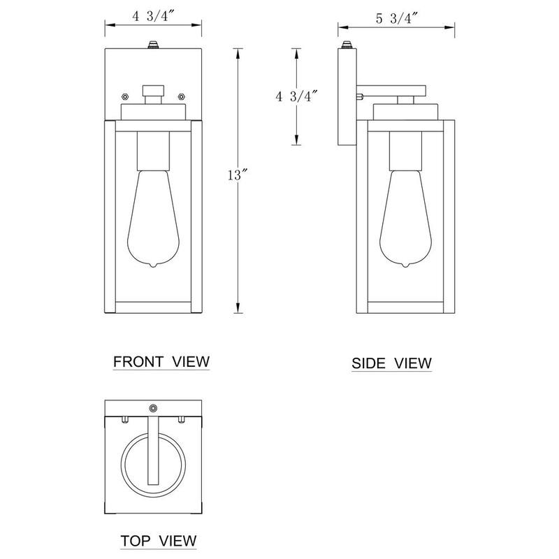 C Cattleya 1 luz Linterna de pared exterior con cableado en negro mate de amanecer a anochecer con vidrio templado transparente (paquete de 2) - CA2240-2W