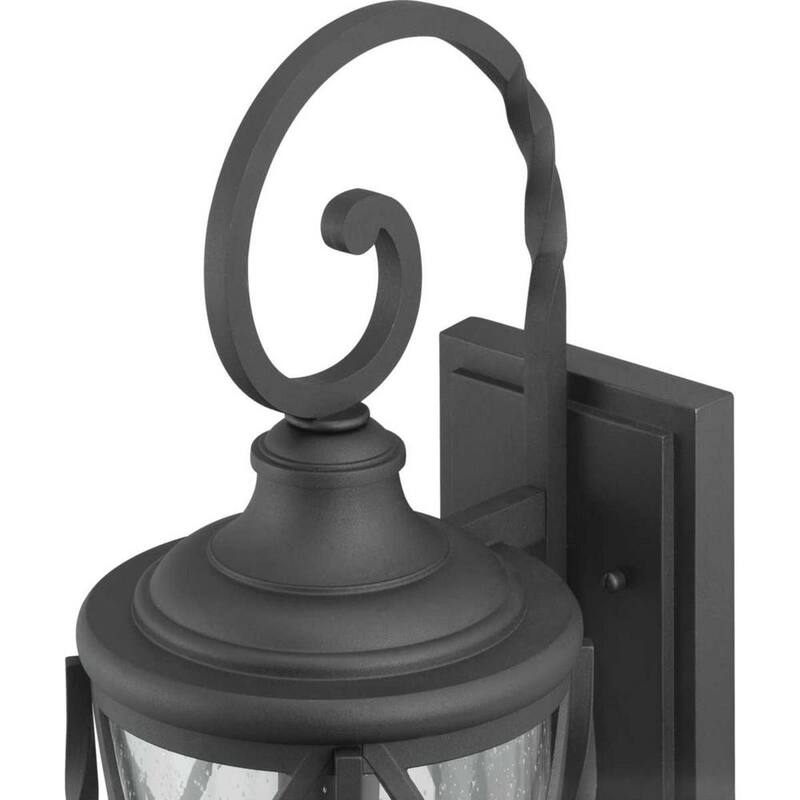 Colección de Decoradores para el Hogar Walcott Manor 18.75 pulgadas Lámpara de Pared Exterior Industrial con un Luz Negra Dura con Vidrio Semilla Transparente - 7954HDCBLDI