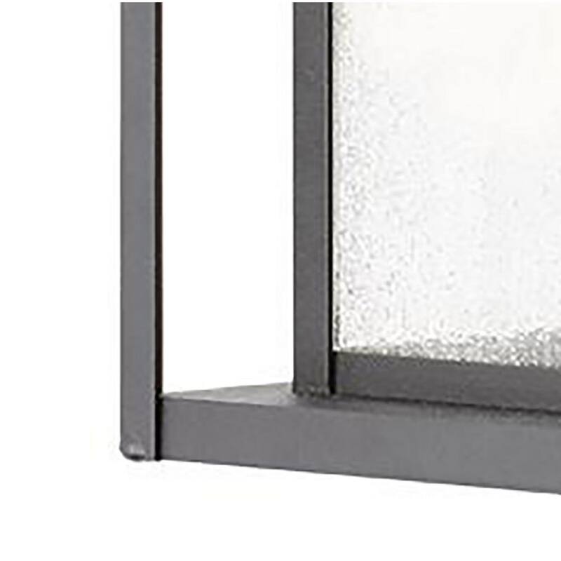 Colección de decoradores del hogar: Aplique de luz LED pequeño para exteriores Mauvo Canyon de 11 pulgadas en color negro al atardecer con sensor de luz con cristal transparente - KB 06304-DEL
