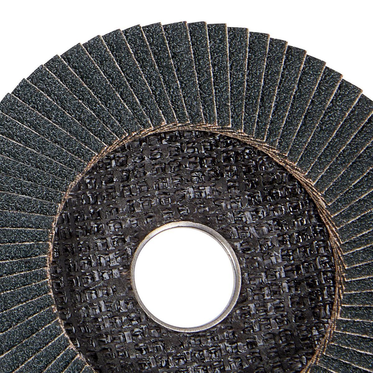 Disco de láminas Bauer de 4-1/2 pulgadas x 7/8 pulgadas, grano 60, tipo 27, con respaldo de fibra de vidrio y grano de circonio - 57765.