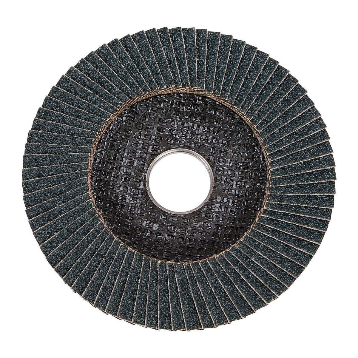 Disco de láminas Bauer de 4-1/2 pulgadas x 7/8 pulgadas, grano 60, tipo 27, con respaldo de fibra de vidrio y grano de circonio - 57765.