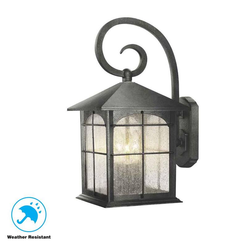 Colección de Decoradores del Hogar Lámpara de Pared Exterior de Hierro Envejecido de 17.5 pulgadas con 3 Luces de Voltaje de Línea y sin Bombillas Incluidas - Y37030A-151