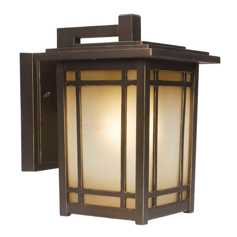 Colección de Decoradores para el Hogar Port Oxford 10.6 pulgadas 1-Luz Aceitado Avellano Farol de Pared Exterior Cableado con Lámpara No Incluida - 23212