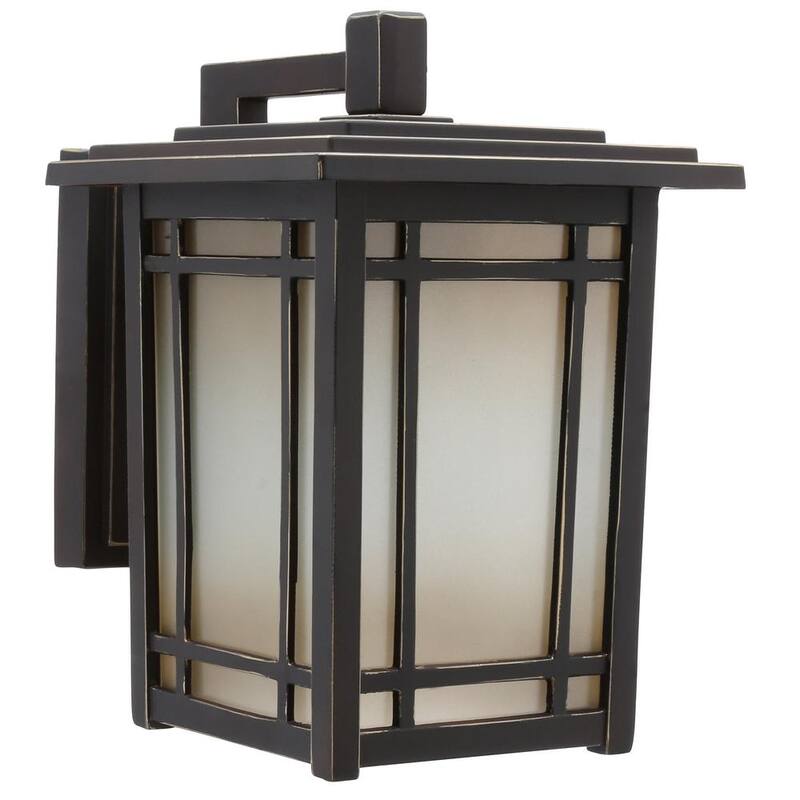 Colección de Decoradores para el Hogar Port Oxford 10.6 pulgadas 1-Luz Aceitado Avellano Farol de Pared Exterior Cableado con Lámpara No Incluida - 23212