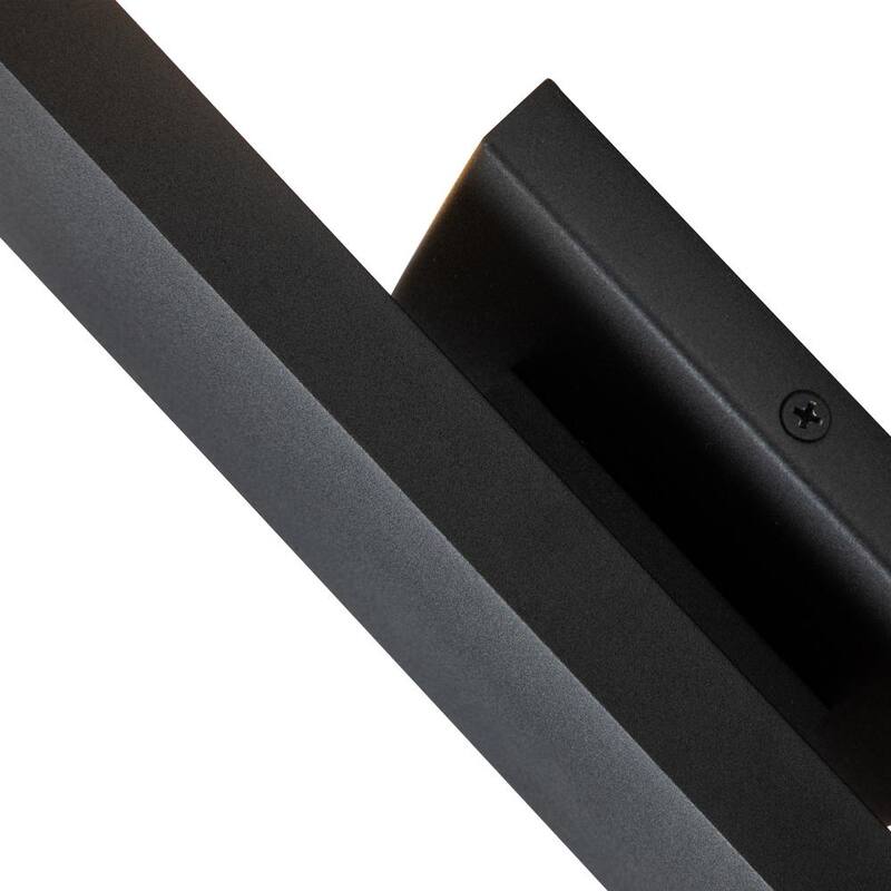 Lámpara de pared para exteriores LED con cableado duro de aluminio mate negro de Laplusbelle 2, 1 unidad - LA2280-W