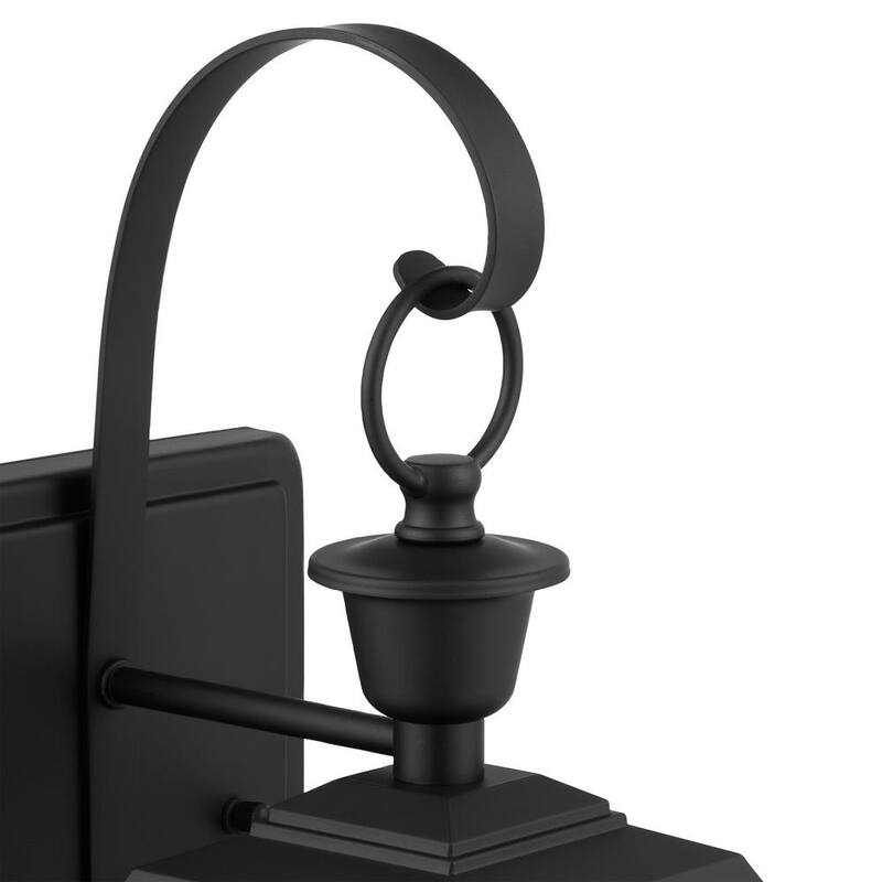 Colección de decoración para el hogar Glenneyre 20.25 pulgadas en negro mate Farol de Pared de Estilo Gas Francés Cuartel Duro al Aire Libre con Cable - JLW1612A-3/MB