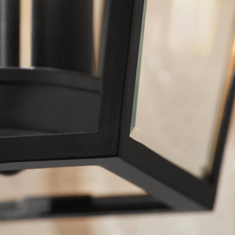 Colección de decoración para el hogar Glenneyre 20.25 pulgadas en negro mate Farol de Pared de Estilo Gas Francés Cuartel Duro al Aire Libre con Cable - JLW1612A-3/MB