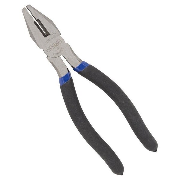 Vulcan Linesman Plier, 8 in OAL, 1.2 mm Cutting Capacity, 1-1/2 in Jaw Opening, Black/Blue Handle - PC918-21