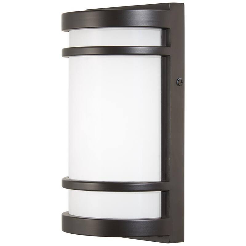 Colección de Decoradores para el Hogar, Farol de Pared Exterior LED con Cableado Duro en Bronce Frotado con Aceite, Aplique de Farol de Pared con LED Integrado - 29800
