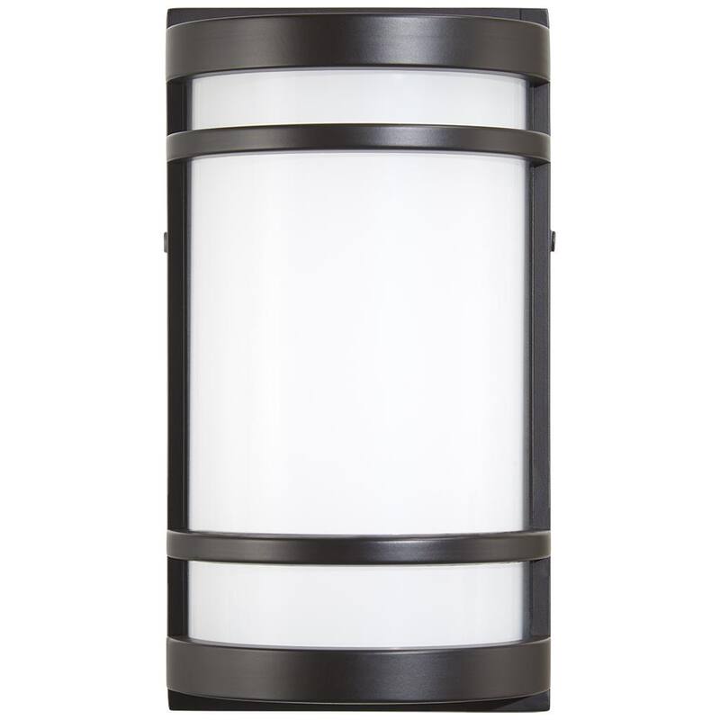 Colección de Decoradores para el Hogar, Farol de Pared Exterior LED con Cableado Duro en Bronce Frotado con Aceite, Aplique de Farol de Pared con LED Integrado - 29800