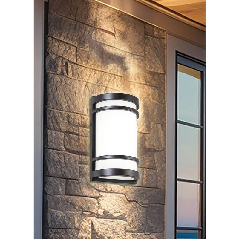 Colección de Decoradores para el Hogar, Farol de Pared Exterior LED con Cableado Duro en Bronce Frotado con Aceite, Aplique de Farol de Pared con LED Integrado - 29800