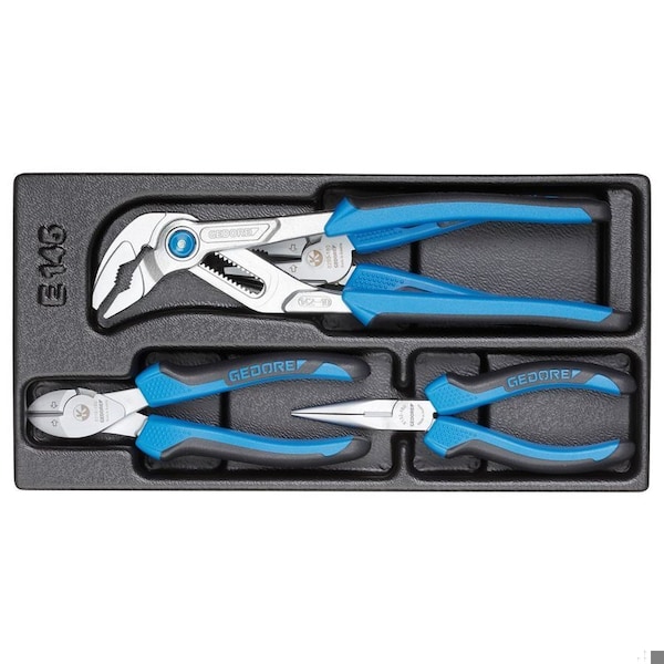 Gedore Pliers Set, Material: GEDORE Chrome-Vanadium Special Hardened and Tempered Steel, Drop-Forged - 1500 ES-145