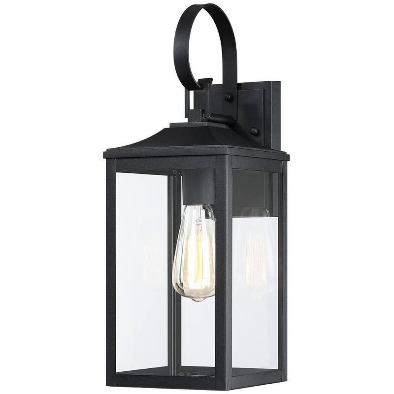 Lámpara de Pared Linterna TRUE FINE Citadel de 1 Luz de 18 pulgadas en Color Negro para Exteriores - TD130005OT