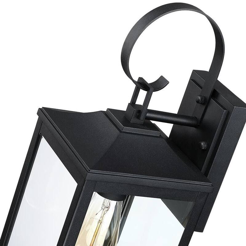 Lámpara de Pared Linterna TRUE FINE Citadel de 1 Luz de 18 pulgadas en Color Negro para Exteriores - TD130005OT
