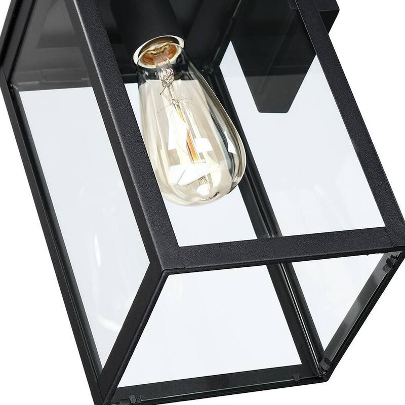 Lámpara de Pared Linterna TRUE FINE Citadel de 1 Luz de 18 pulgadas en Color Negro para Exteriores - TD130005OT