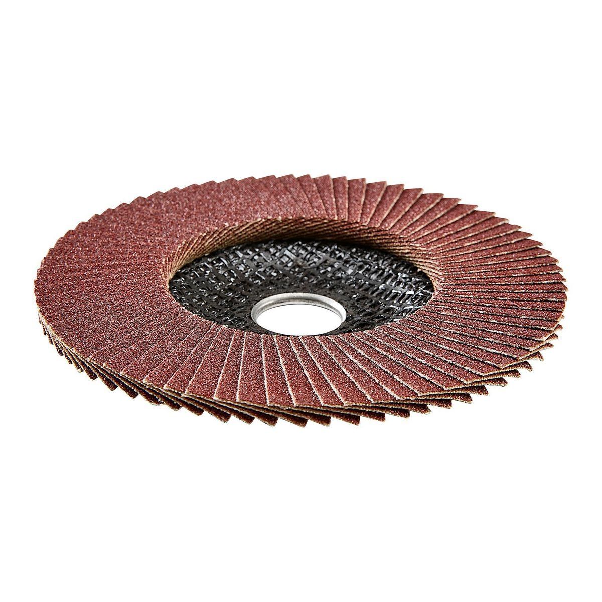 Disco de láminas tipo 27 Warrior de 4 pulgadas x 5/8 pulgadas, grano de óxido de aluminio de 120 granos, respaldo de fibra de vidrio - 57748