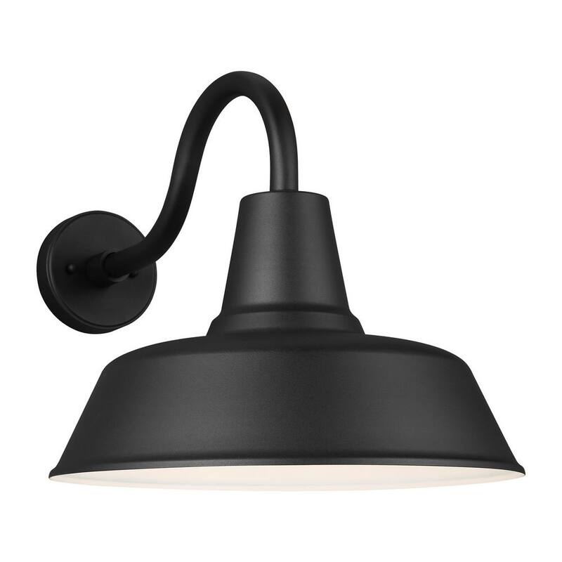 Luz de Granero de Generación Iluminación, 1 Luz, Negro Mate, Linterna de Pared Mediana de Estilo Granja Moderna para Exteriores - 8837401-12