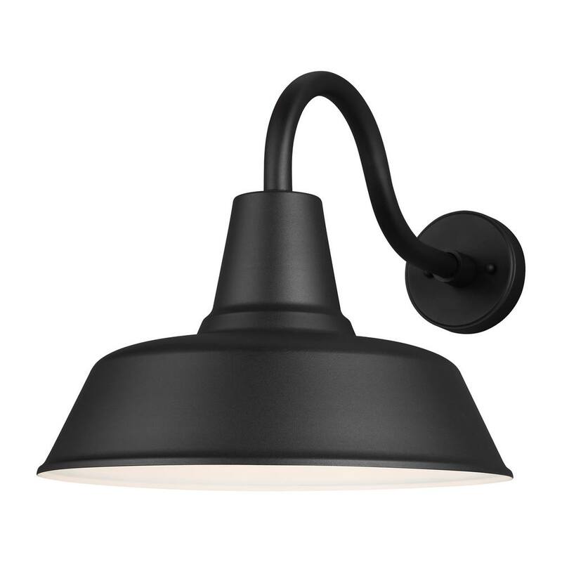 Luz de Granero de Generación Iluminación, 1 Luz, Negro Mate, Linterna de Pared Mediana de Estilo Granja Moderna para Exteriores - 8837401-12