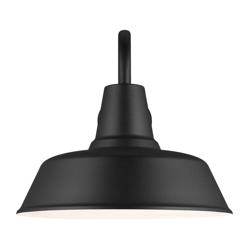 Luz de Granero de Generación Iluminación, 1 Luz, Negro Mate, Linterna de Pared Mediana de Estilo Granja Moderna para Exteriores - 8837401-12