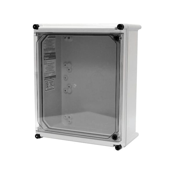 Vynckier Fiberglass Reinforced Polyester Electrical Enclosures, 11.89 in H, 6.93 in D, 11.89 in W, NEMA 4X - A41-1212DT