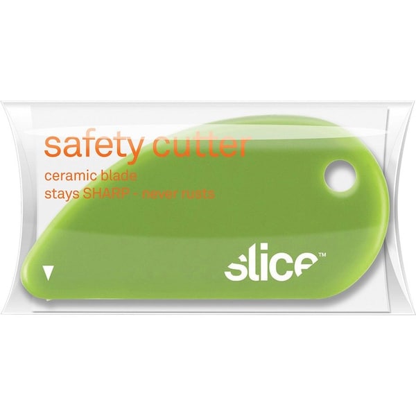 Slice Safety Cutter, Micro-Ceramic, 1/5"Wx2-2/5"Lx1-1/5"H, Green - SLI00200