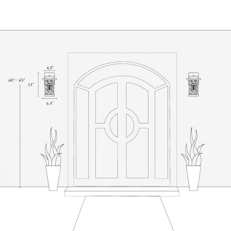 Lámpara de pared exterior estilo granja moderna con 1 luz y pantalla de vidrio con agua - FUNQIBHD1321SF6
