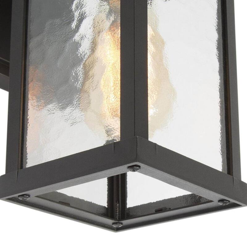 Lámpara de pared exterior estilo granja moderna con 1 luz y pantalla de vidrio con agua - FUNQIBHD1321SF6