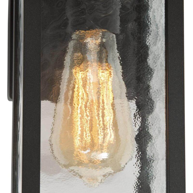 Lámpara de pared exterior estilo granja moderna con 1 luz y pantalla de vidrio con agua - FUNQIBHD1321SF6