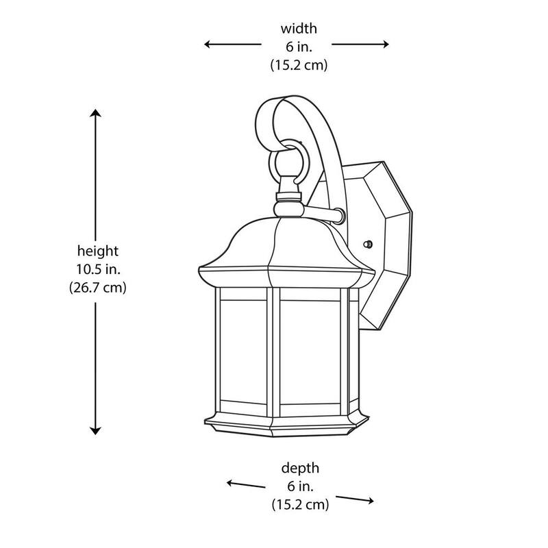 Hampton Bay 10.5 pulgadas 1 Luz Bronce Aplique de Pared para Exteriores con Vidrio Sembrado (Paquete de 2) - TR T0784