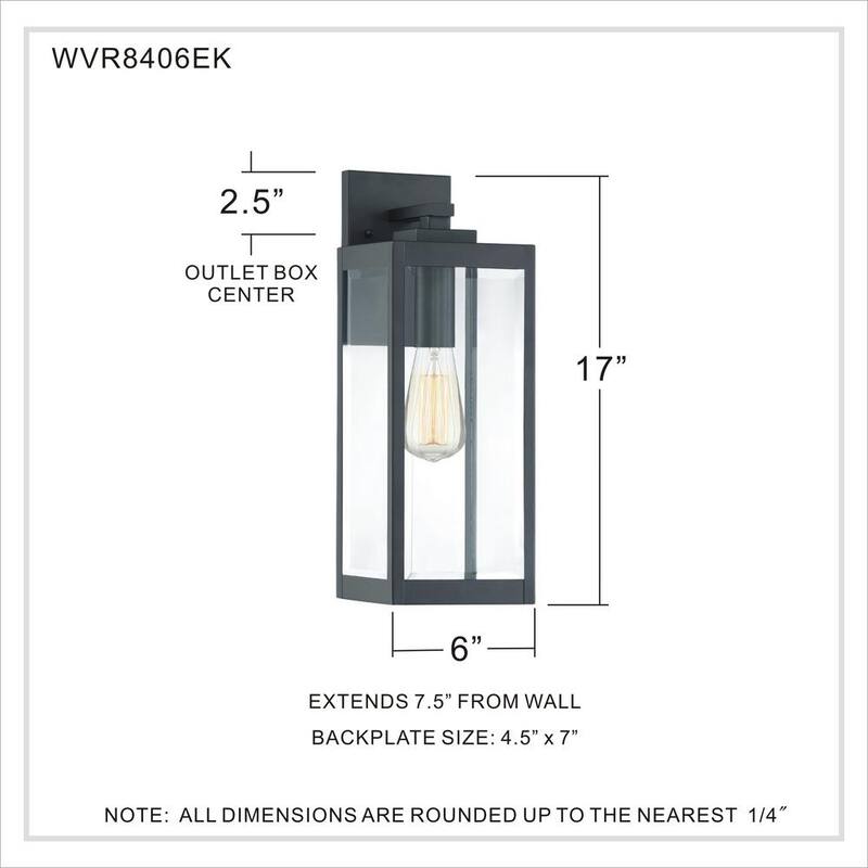 Linterna de pared para exterior Quoizel Westover de 1 luz en negro tierra - WVR8406EK
