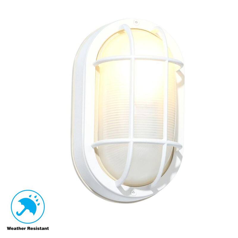 Luz de pared a granel para exteriores sin marca de 8 pulgadas en color blanco - G14776-WH