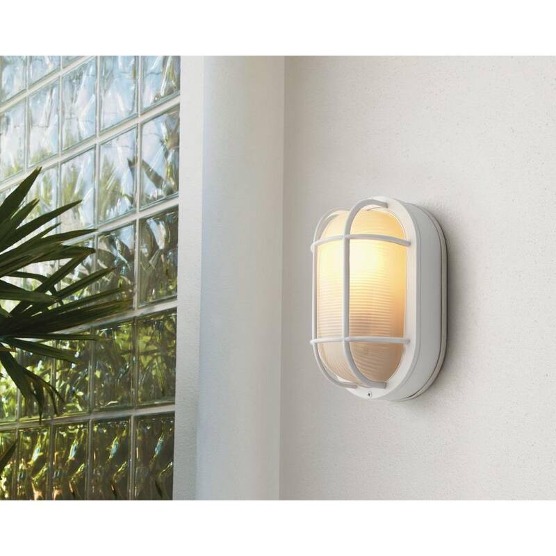 Luz de pared a granel para exteriores sin marca de 8 pulgadas en color blanco - G14776-WH
