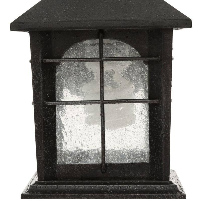 Colección de decoración para el hogar Brimfield de 9 pulgadas en hierro envejecido 1 luz Línea de Voltaje Lámpara de pared exterior Sconce sin bombilla incluida - HB48023PA-151.